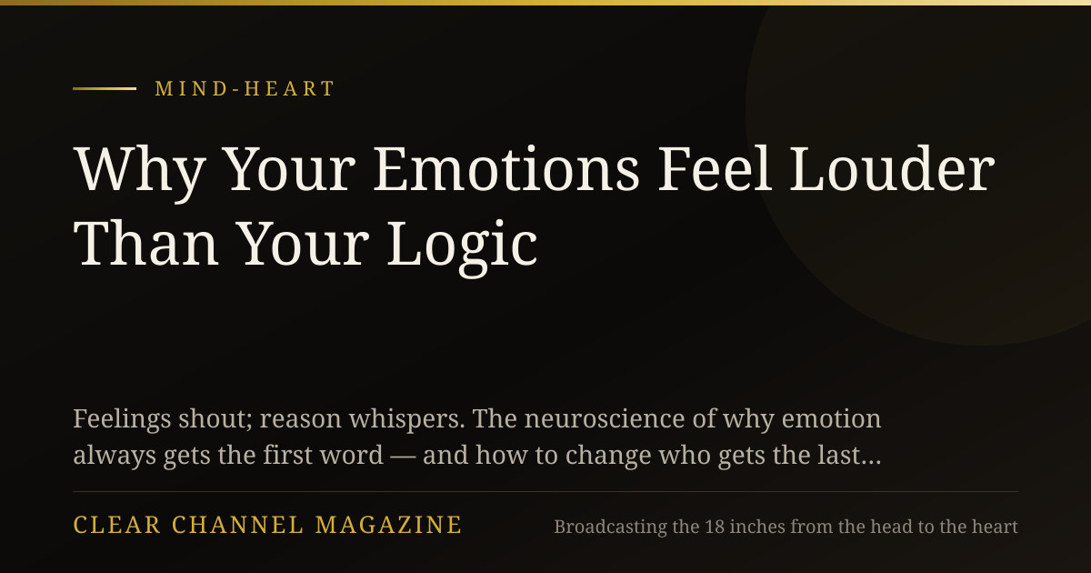 Why Your Emotions Feel Louder Than Your Logic